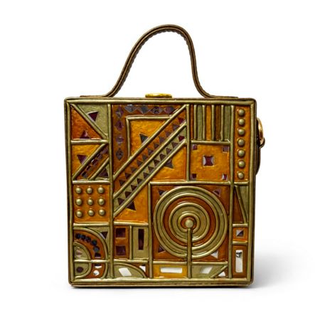 Mini Party Lippan Art Handcrafted Square Sling Bag